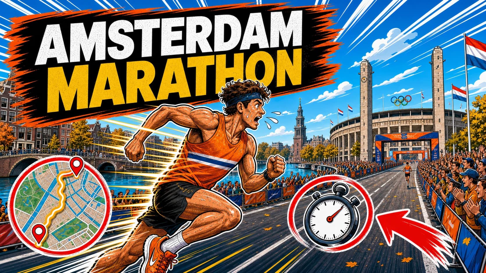 Guía Completa Amsterdam Marathon 2026 — Pista Plana, Final en el Olympic Stadium y Cómo Prepararla