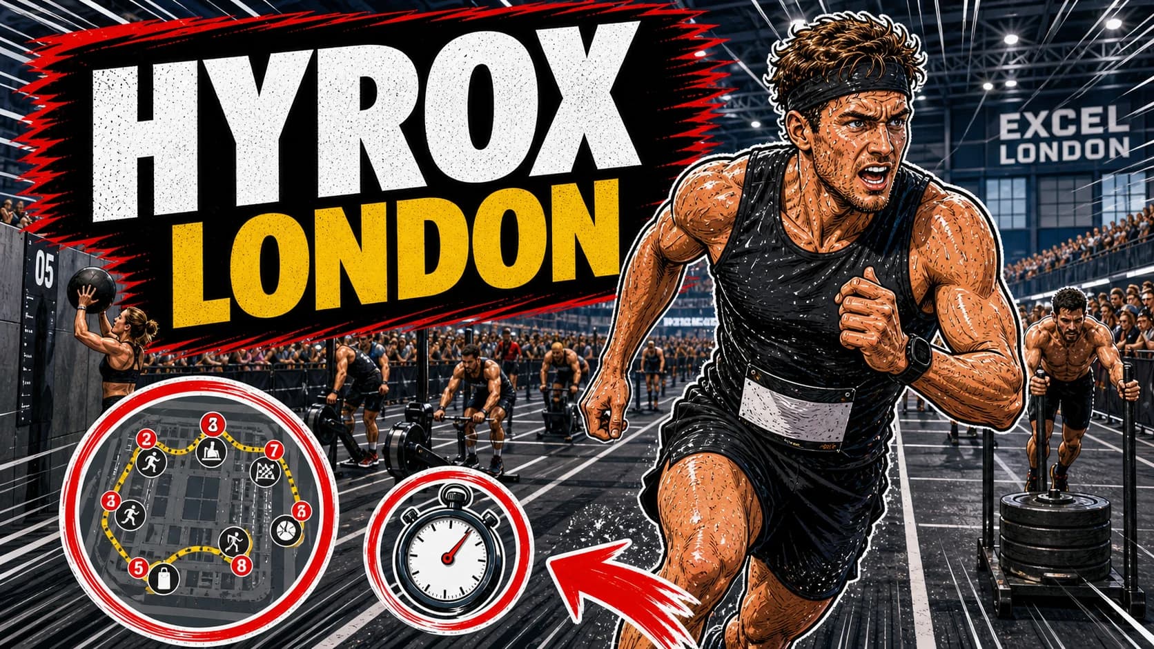 Guía Completa HYROX London ExCel 2026 — Festival HYROX más Grande del Mundo, 8 Estaciones, Estrategia y Cómo Prepararlo